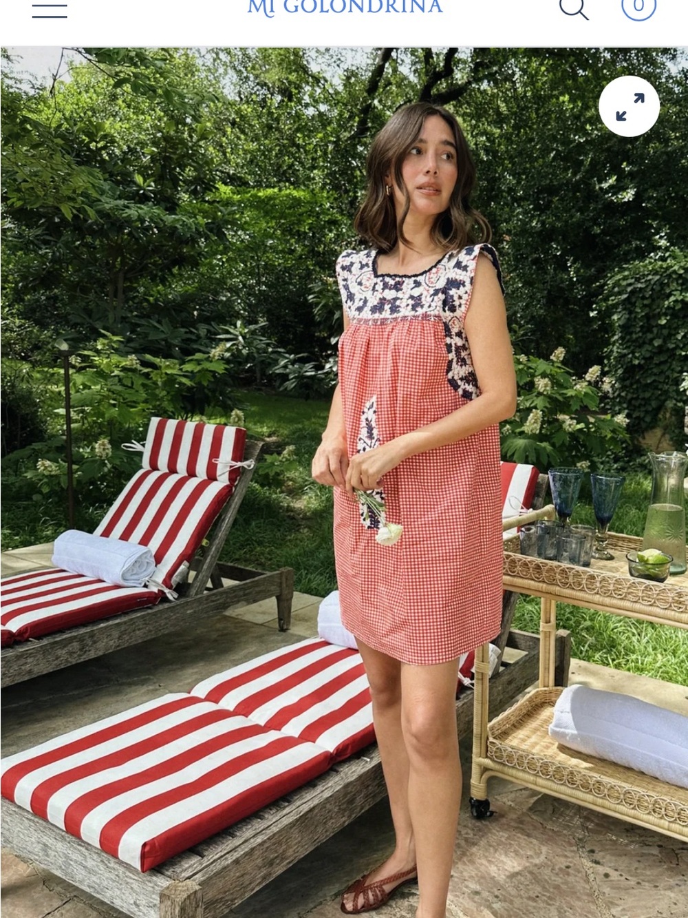 Mi Golondrina Flores Embroidered Sleeveless Dress